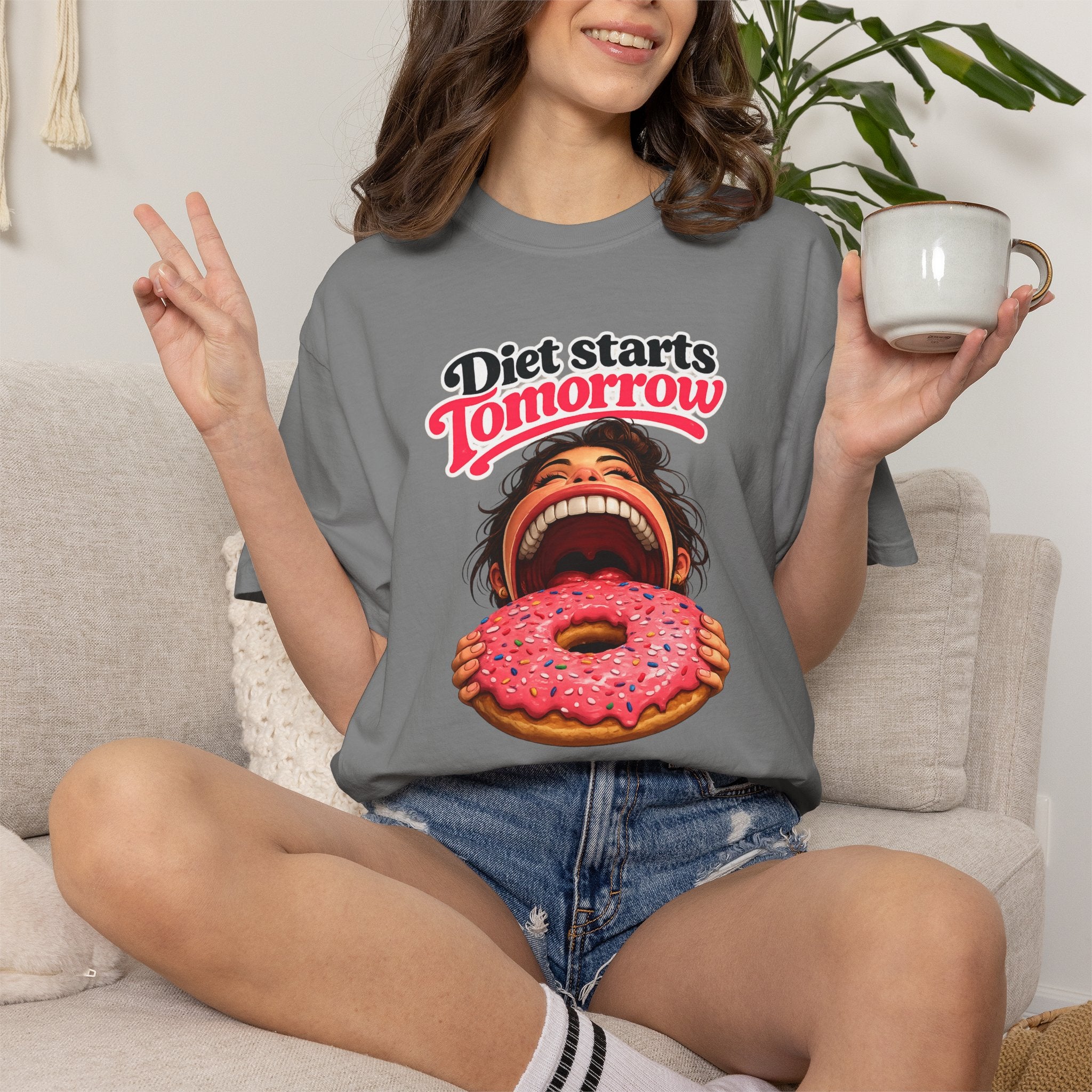 Diet Starts Tomorrow T-Shirt — Funny Donut Graphic Tee