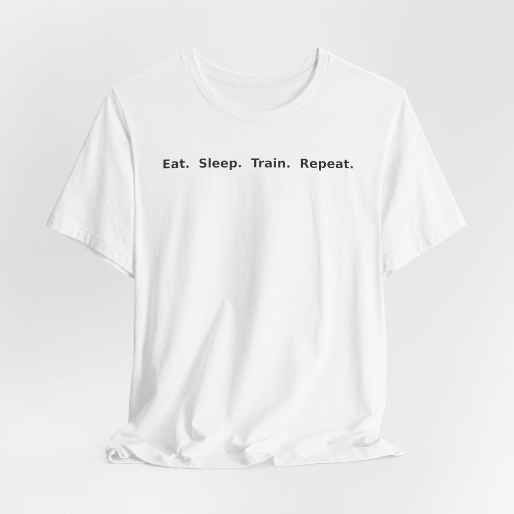 Eat. Sleep. Train. Repeat. Tee — Minimalist Music Symbols T‑Shirt