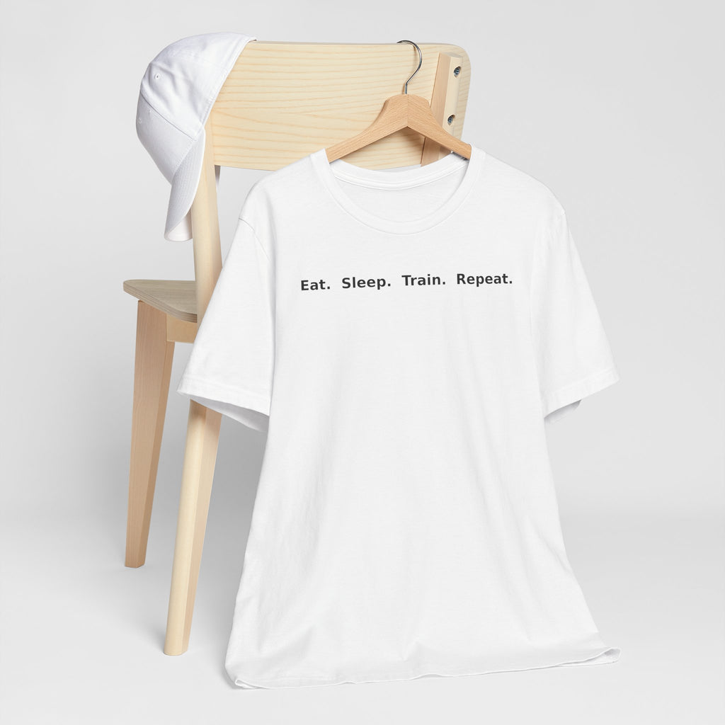 Eat. Sleep. Train. Repeat. Tee — Minimalist Music Symbols T‑Shirt