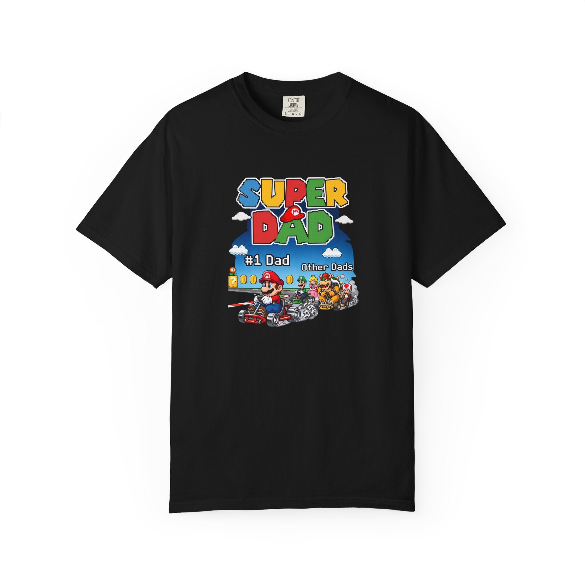 T-Shirt — "Super Dad" Retro Racing Gamer Tee (No.1 Dad)
