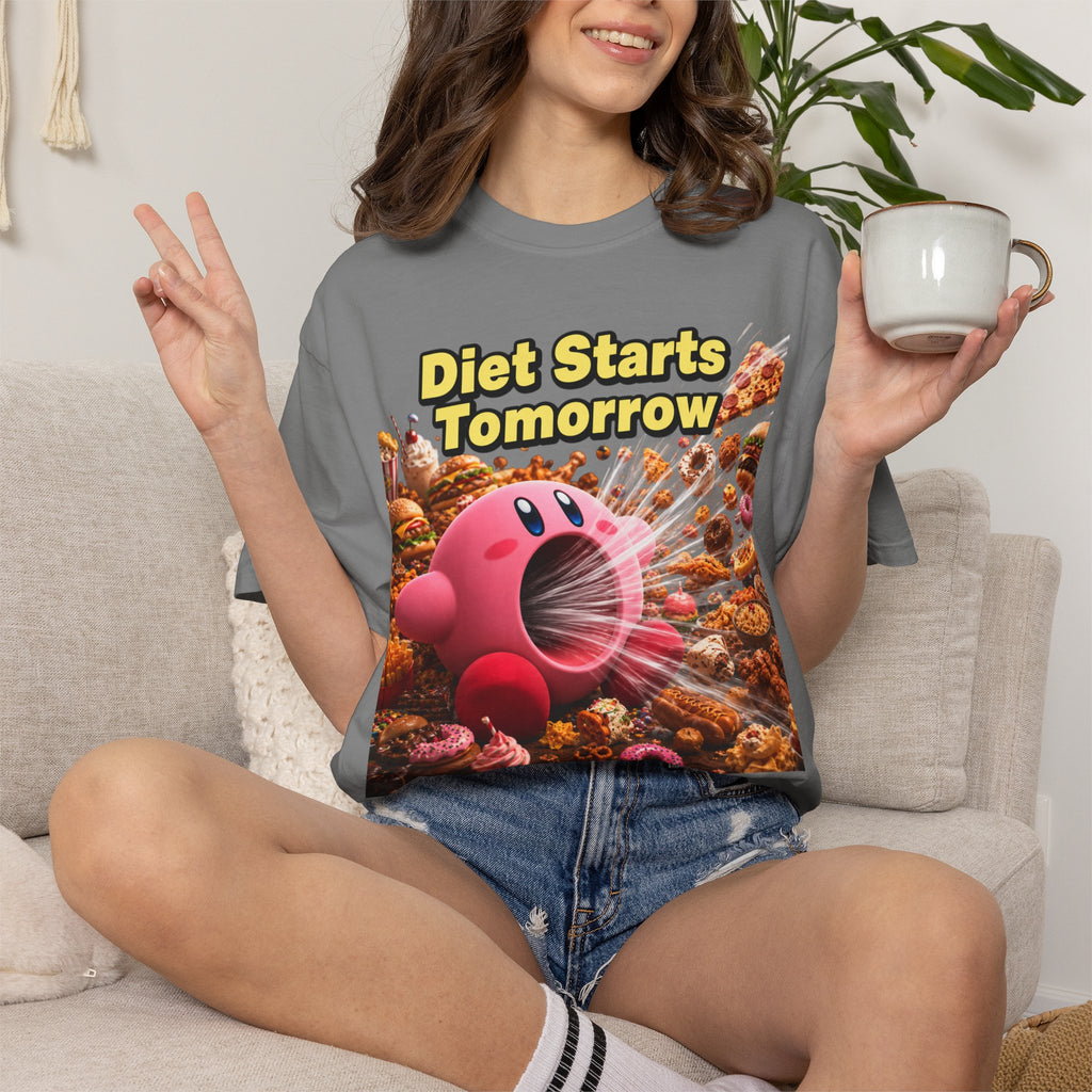 Kirby - Diet Starts Tomorrow T‑Shirt —  Food Humor Graphic Tee