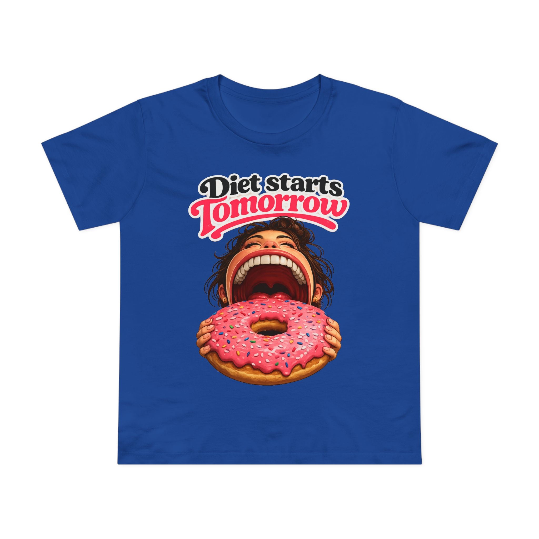 Diet Starts Tomorrow Women’s Tee — Funny Donut Graphic Shirt
