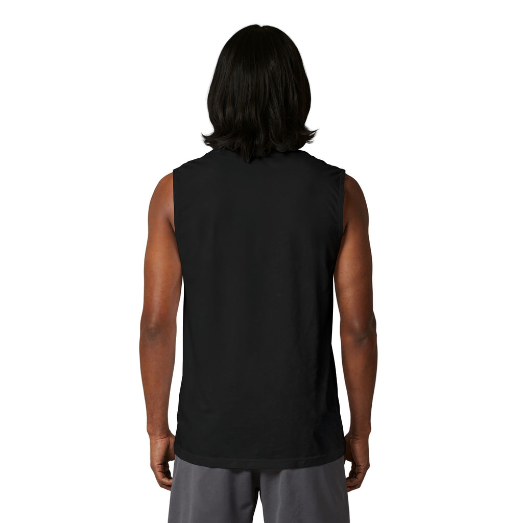 Fast Food Cartoon Split-Panel Muscle Tank — 'Stop the' Graphic