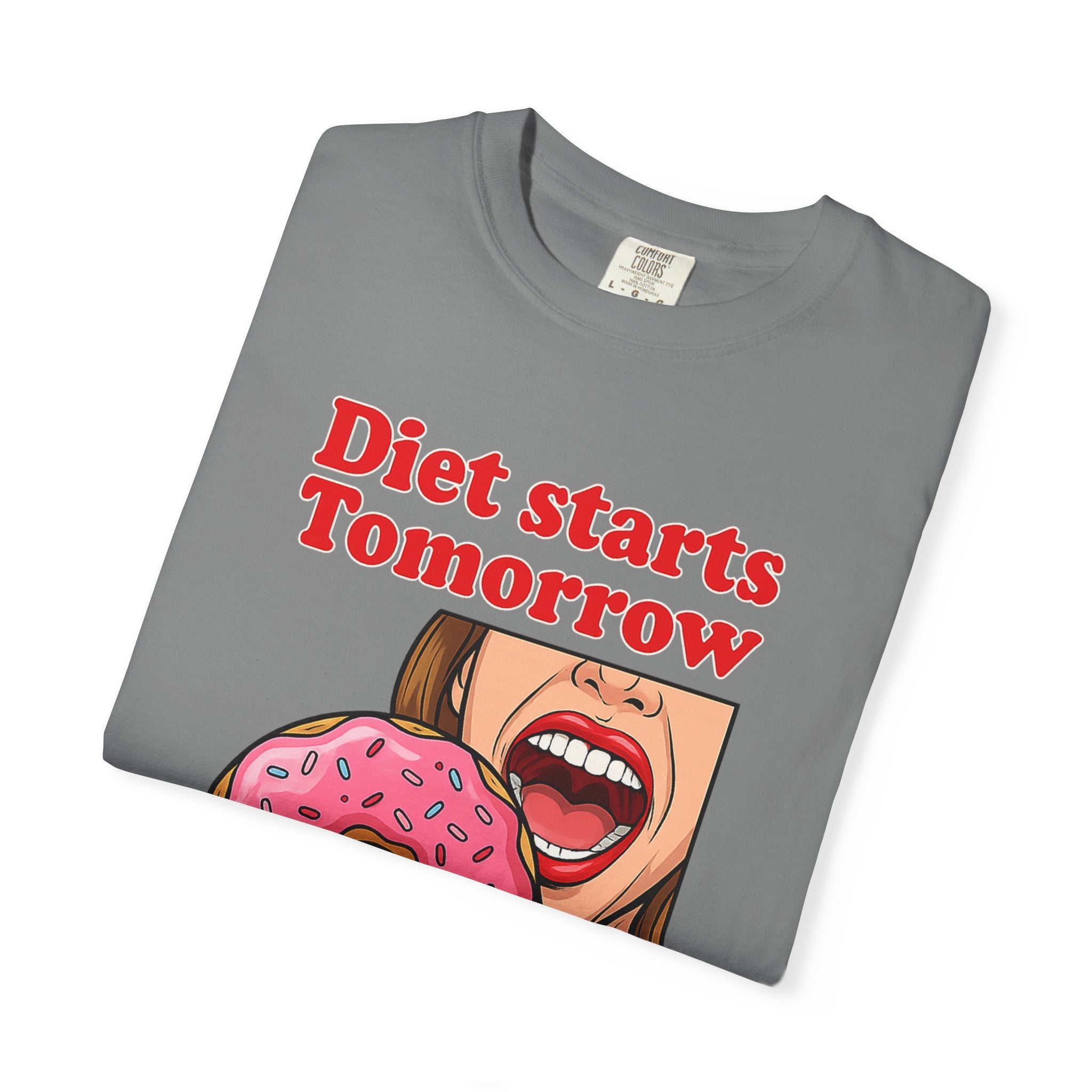 T-Shirt — "Diet Starts Tomorrow" Donut Graphic Tee