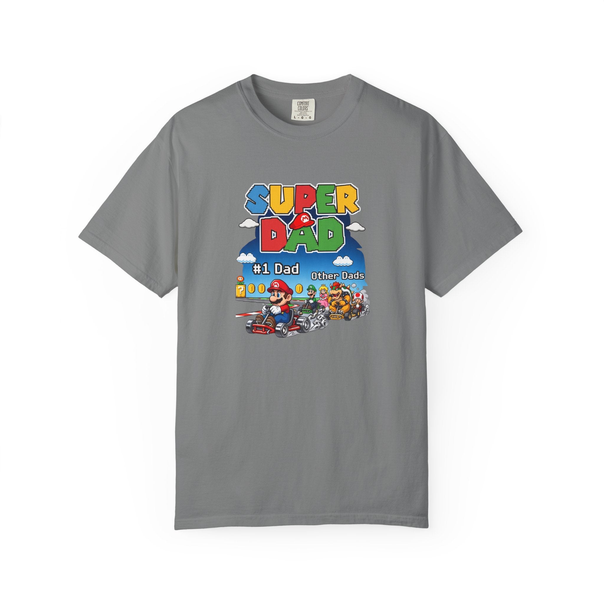 T-Shirt — "Super Dad" Retro Racing Gamer Tee (No.1 Dad)