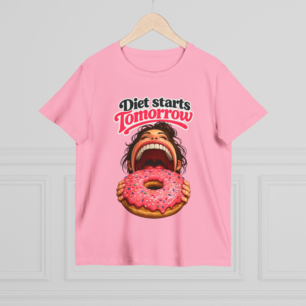 Diet Starts Tomorrow Women’s Tee — Funny Donut Graphic Shirt