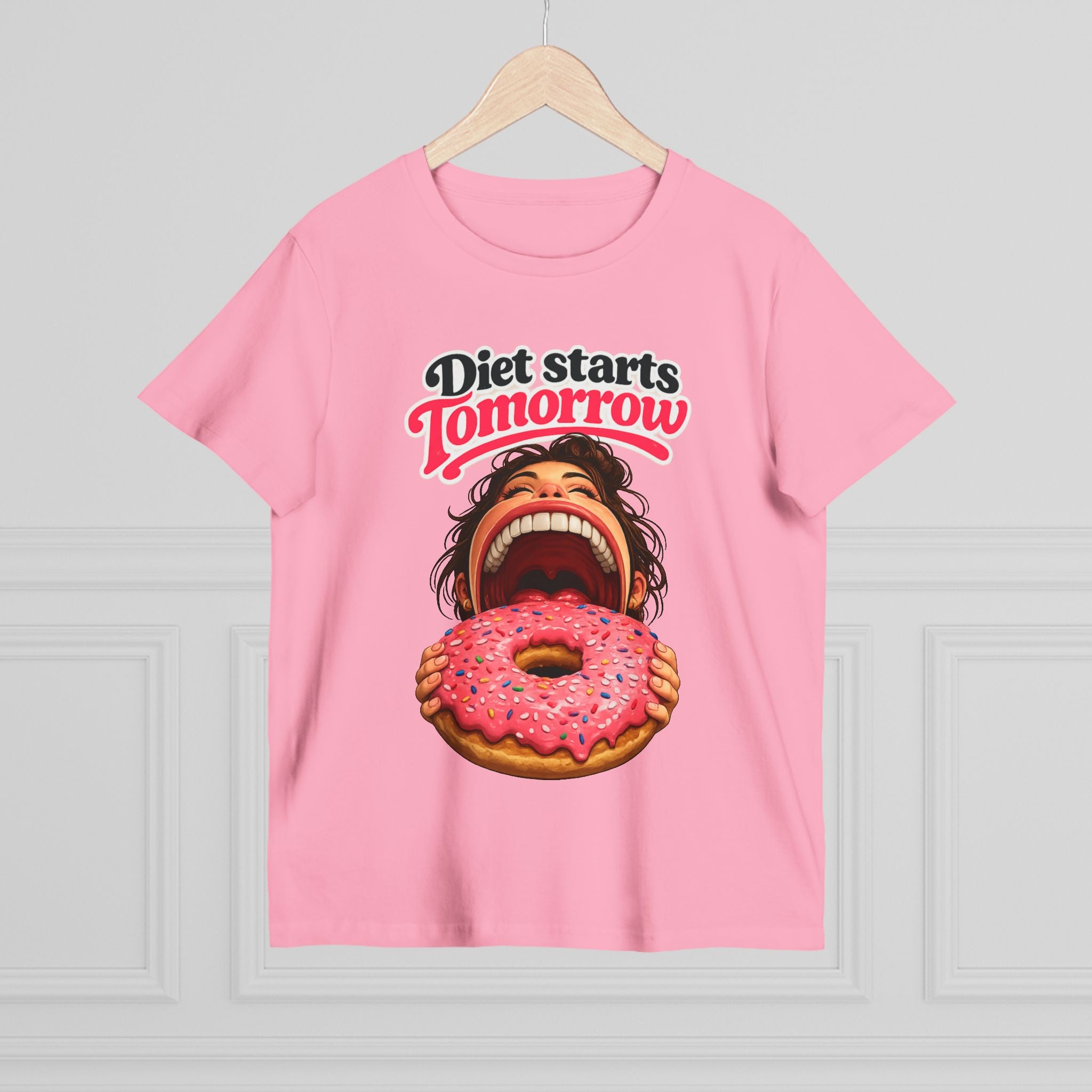 Diet Starts Tomorrow Women’s Tee — Funny Donut Graphic Shirt