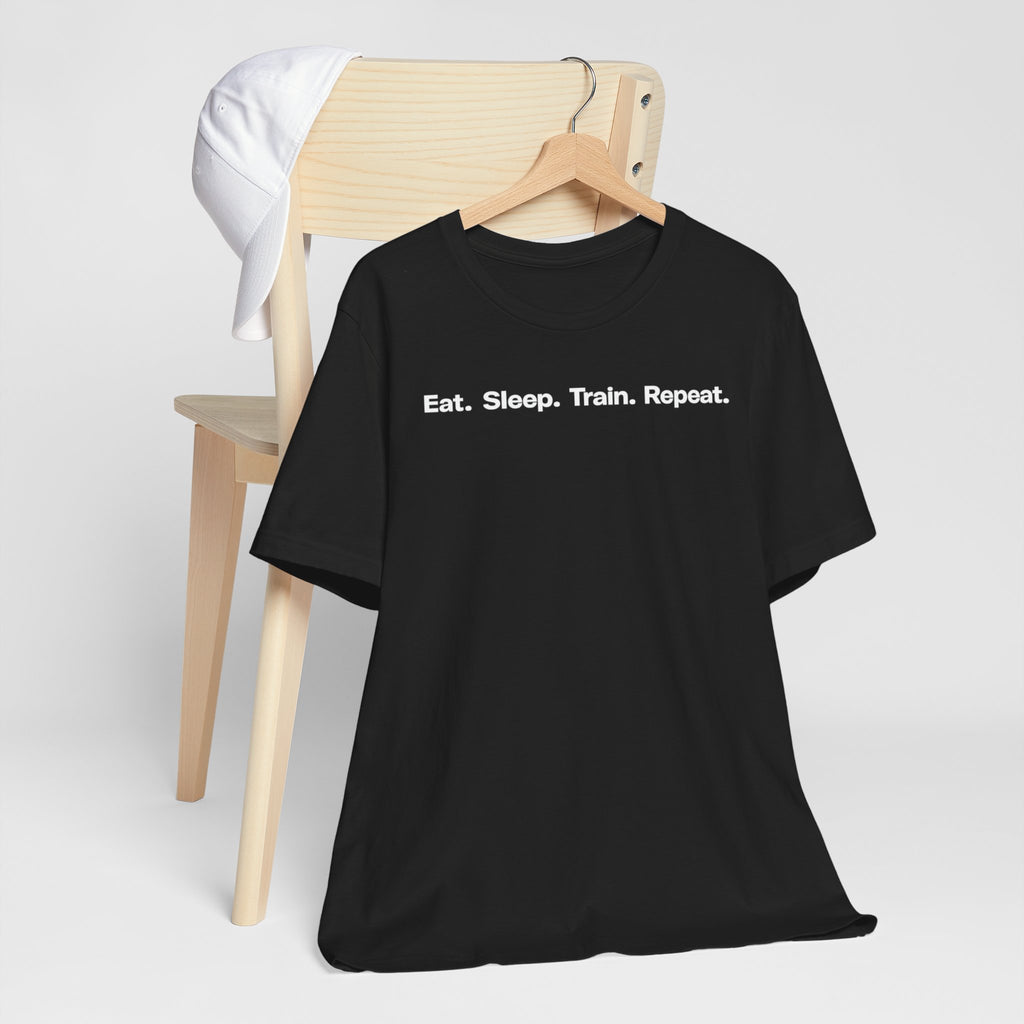 Eat. Sleep. Train. Repeat. Tee — Minimalist Music Symbols T‑Shirt