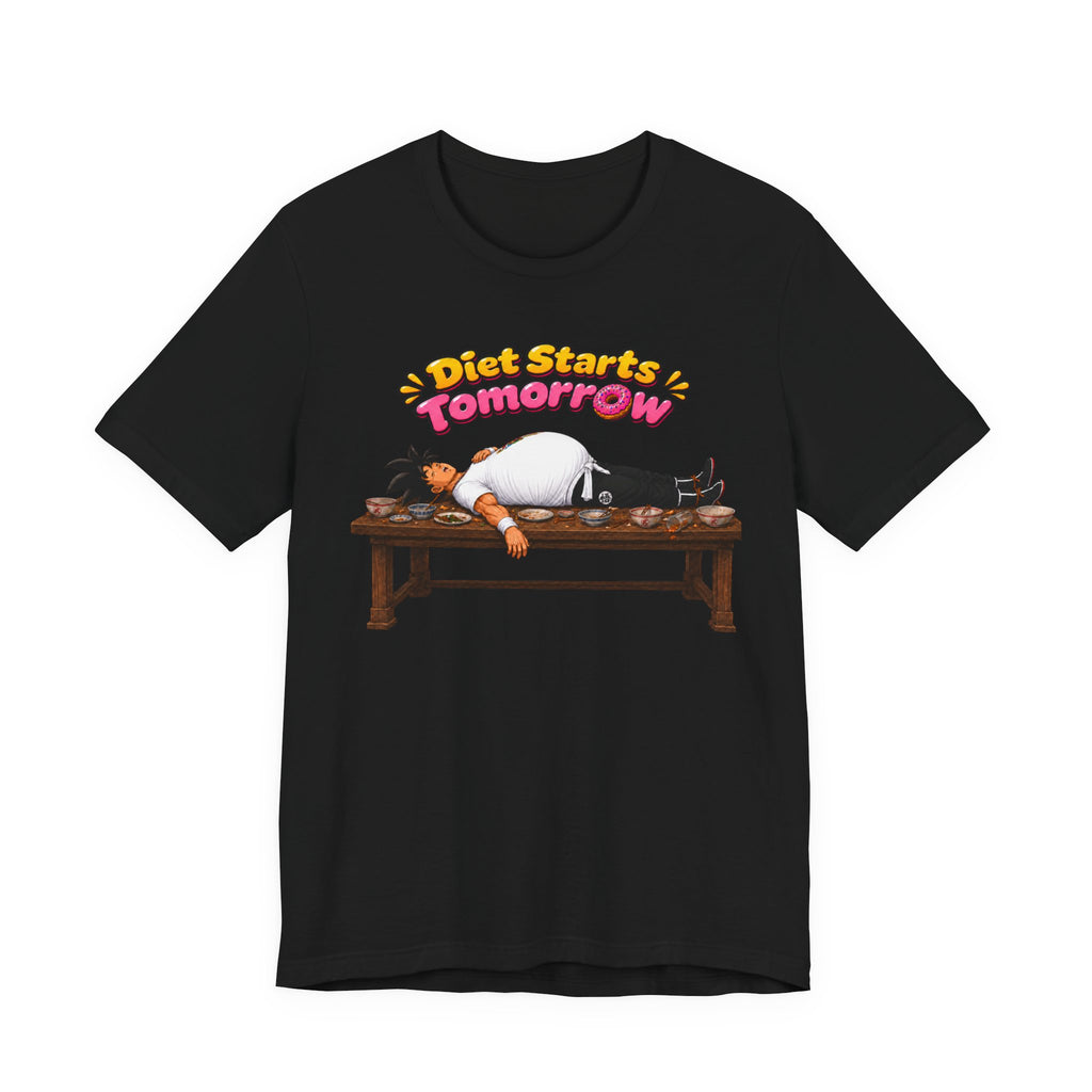 Goku Diet Starts Tomorrow T-Shirt — Funny Lazy Anime Graphic Tee