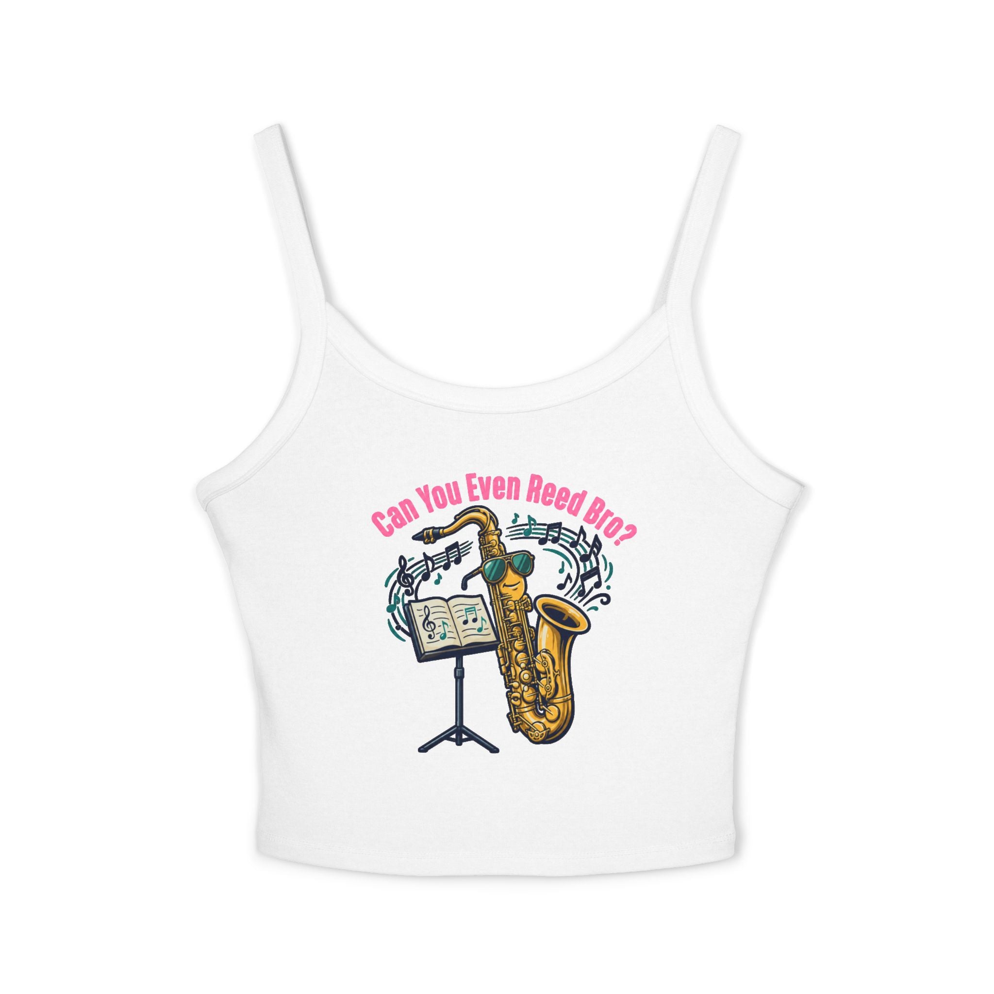 Saxophone Jazz Crop Tank — "Can You Even Reed Bro?" (W) - Music Lover Gift
