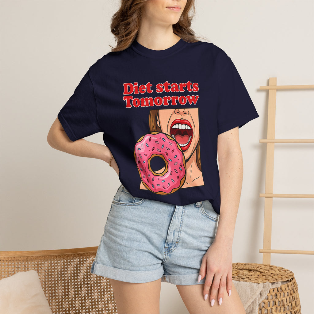 T-Shirt — "Diet Starts Tomorrow" Donut Graphic Tee
