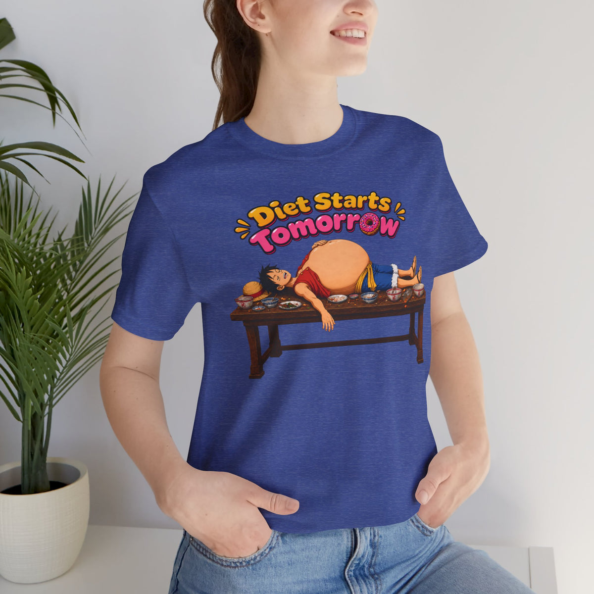 Luffy Diet Starts Tomorrow- Unisex Jersey Short Sleeve Tee
