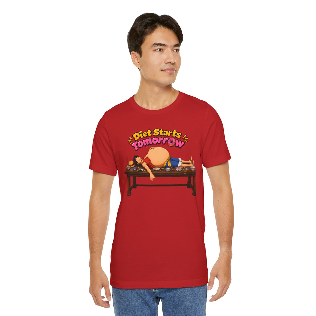 Luffy Diet Starts Tomorrow- Unisex Jersey Short Sleeve Tee