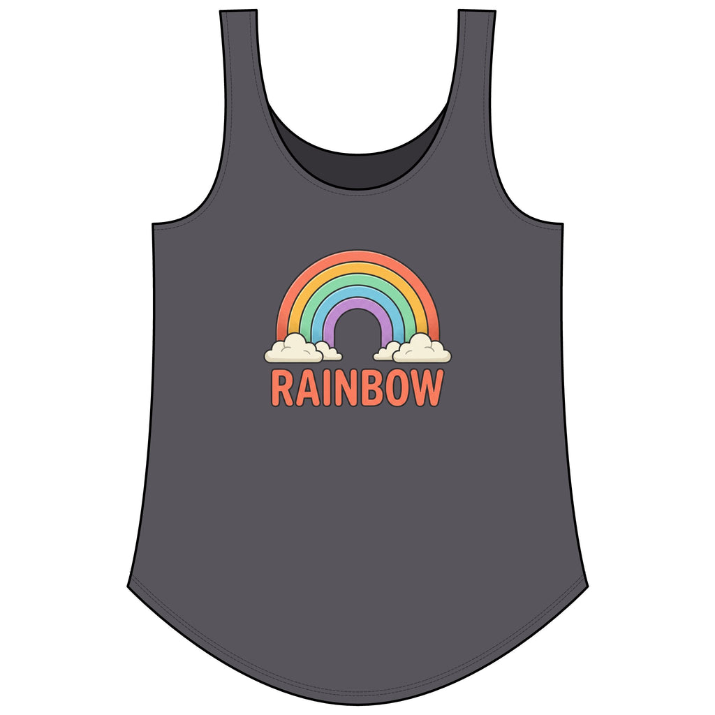 Rainbow Festival Tank Top — Cute Retro Rainbow Graphic for Women ("RAINBOW")