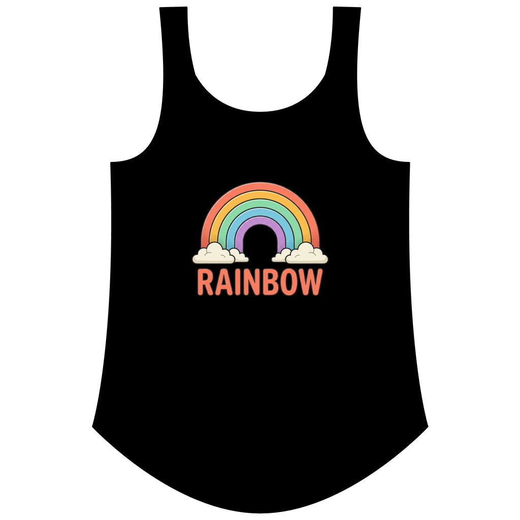 Rainbow Festival Tank Top — Cute Retro Rainbow Graphic for Women ("RAINBOW")