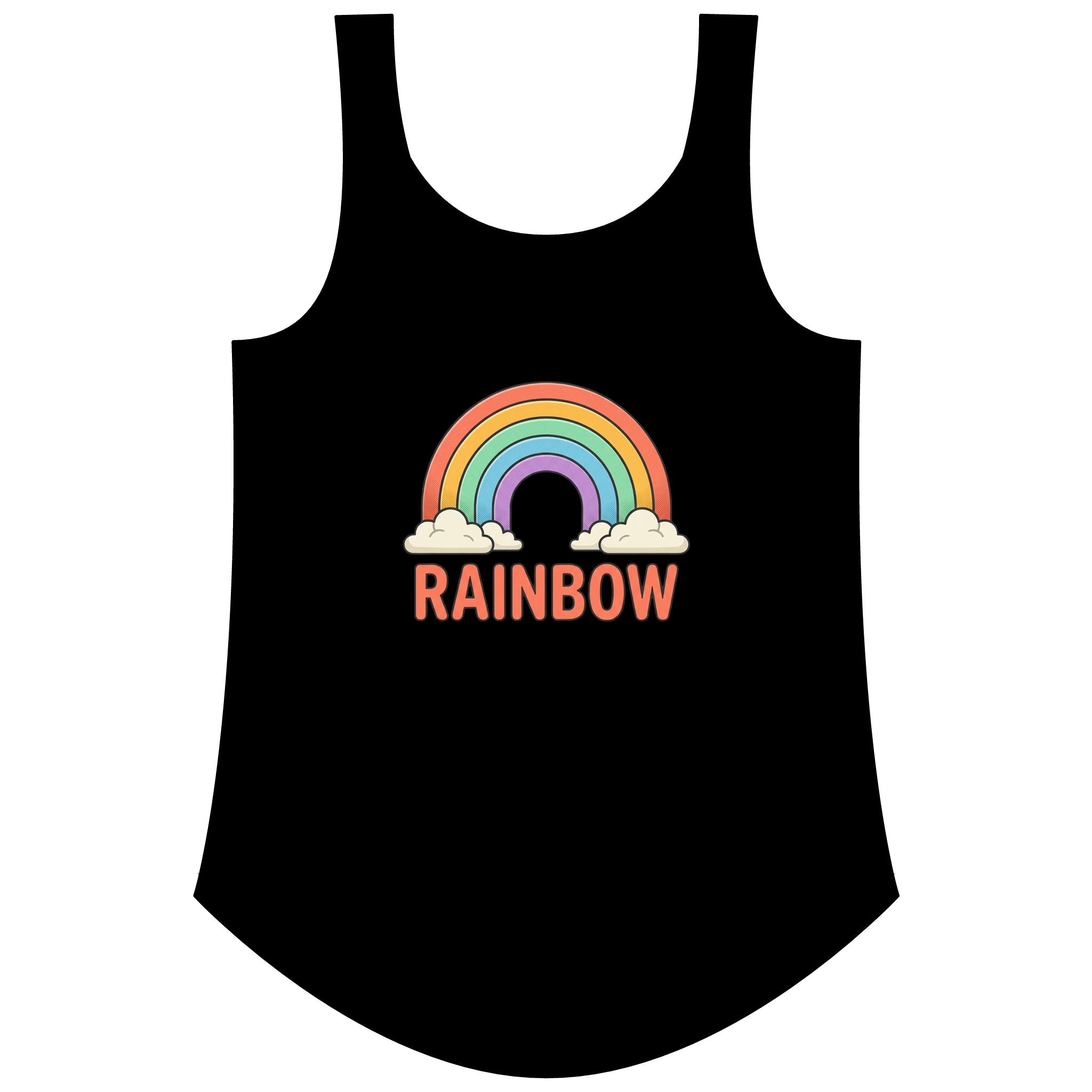 Rainbow Festival Tank Top — Cute Retro Rainbow Graphic for Women ("RAINBOW")