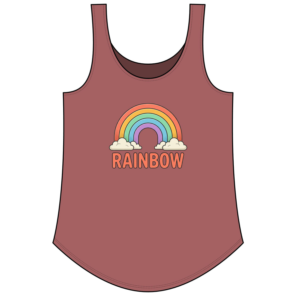Rainbow Festival Tank Top — Cute Retro Rainbow Graphic for Women ("RAINBOW")