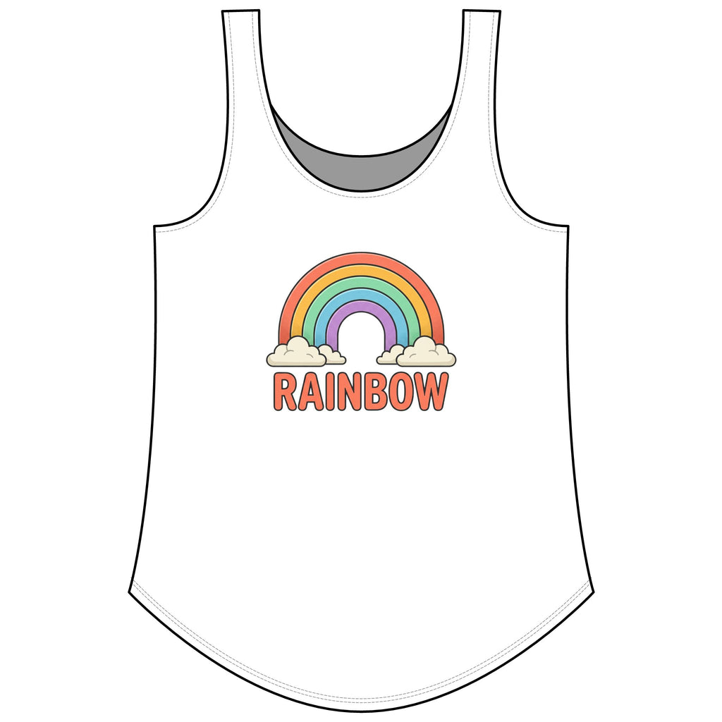 Rainbow Festival Tank Top — Cute Retro Rainbow Graphic for Women ("RAINBOW")