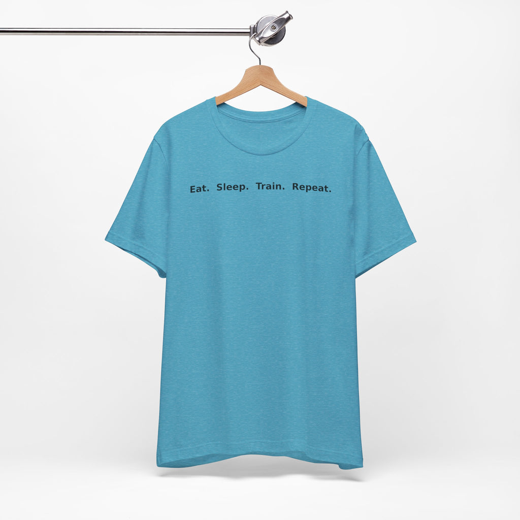 Eat. Sleep. Train. Repeat. Tee — Minimalist Music Symbols T‑Shirt