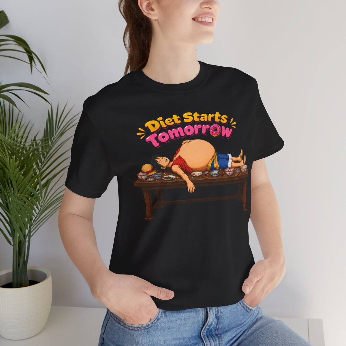 Luffy Diet Starts Tomorrow- Unisex Jersey Short Sleeve Tee