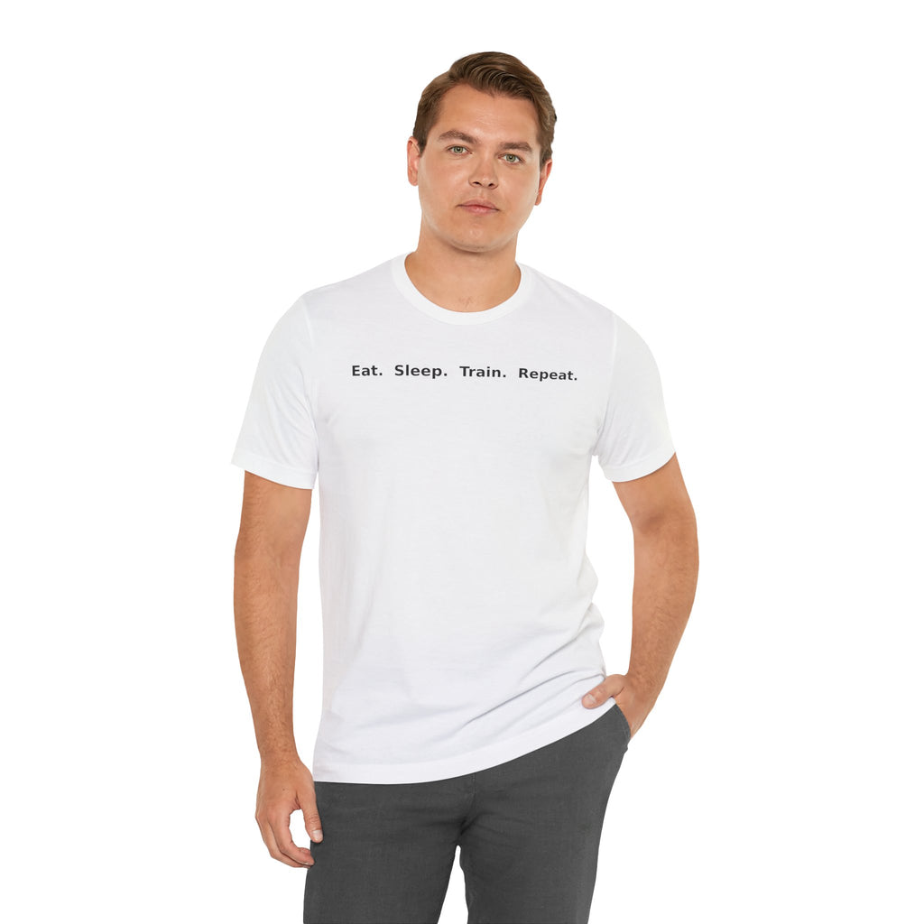 Eat. Sleep. Train. Repeat. Tee — Minimalist Music Symbols T‑Shirt