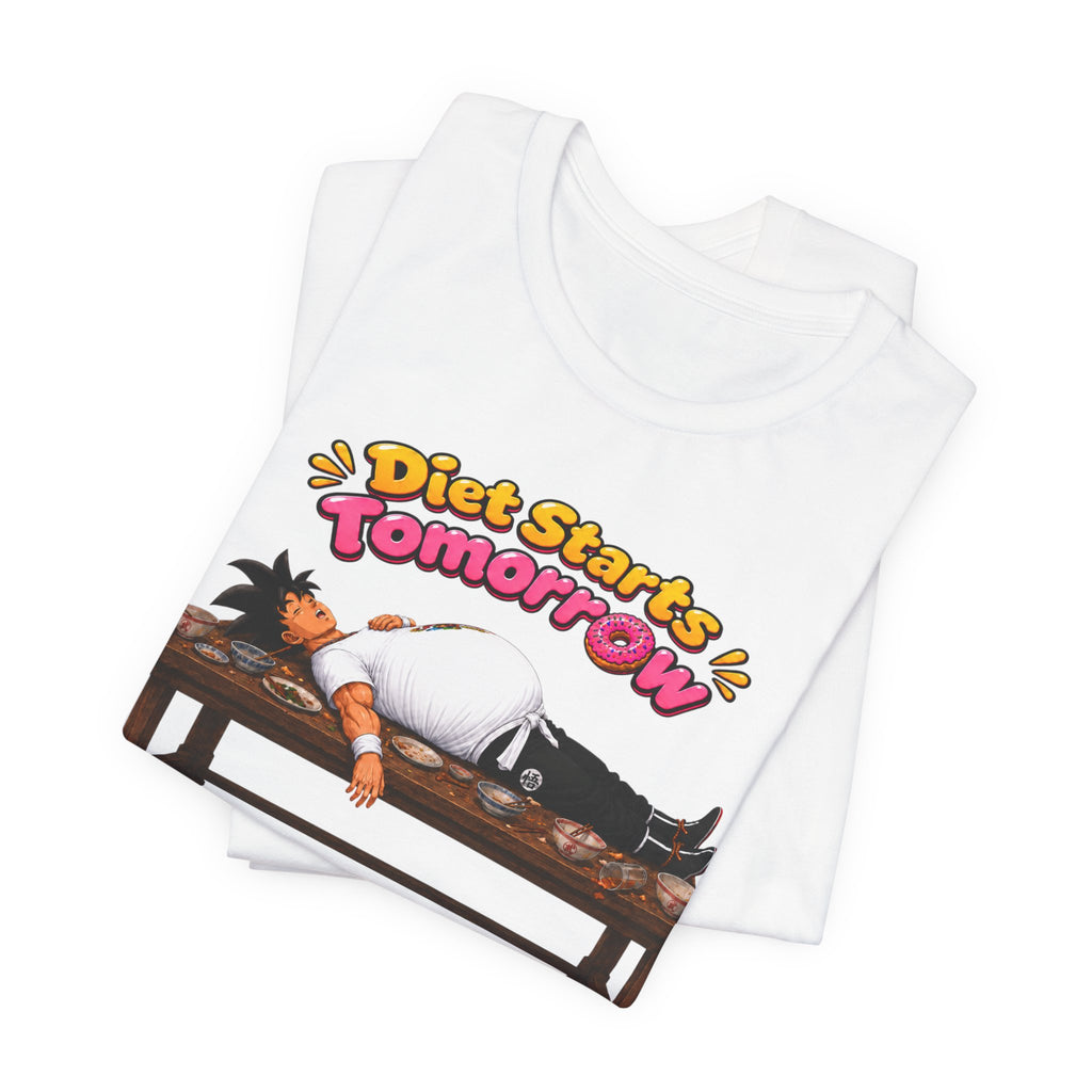 Goku Diet Starts Tomorrow T-Shirt — Funny Lazy Anime Graphic Tee