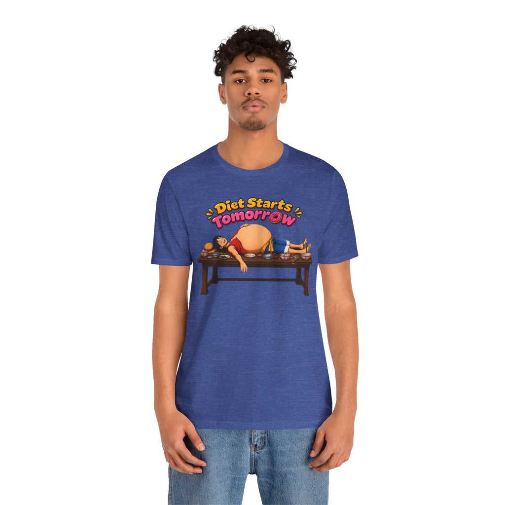 Luffy Diet Starts Tomorrow- Unisex Jersey Short Sleeve Tee