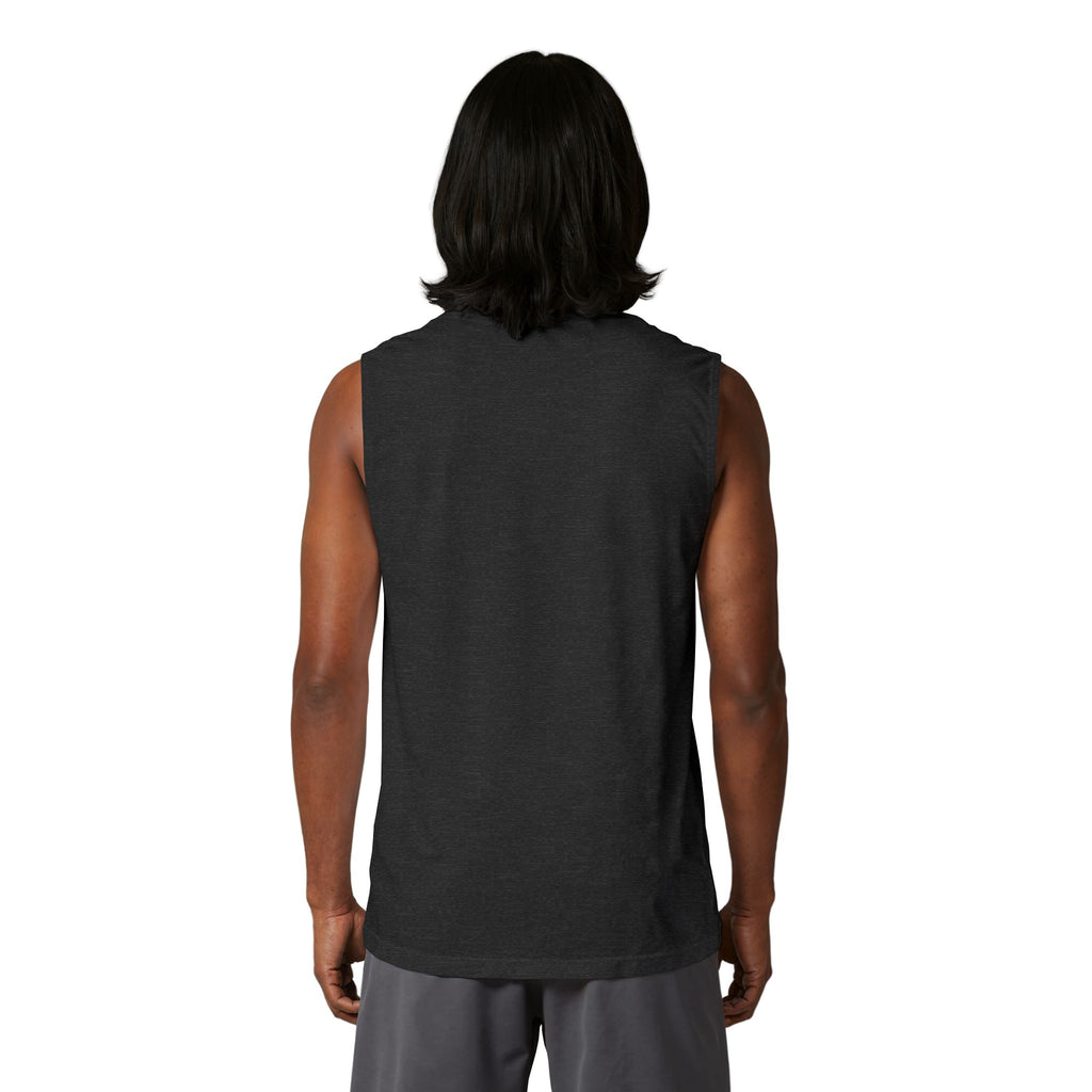 Fast Food Cartoon Split-Panel Muscle Tank — 'Stop the' Graphic