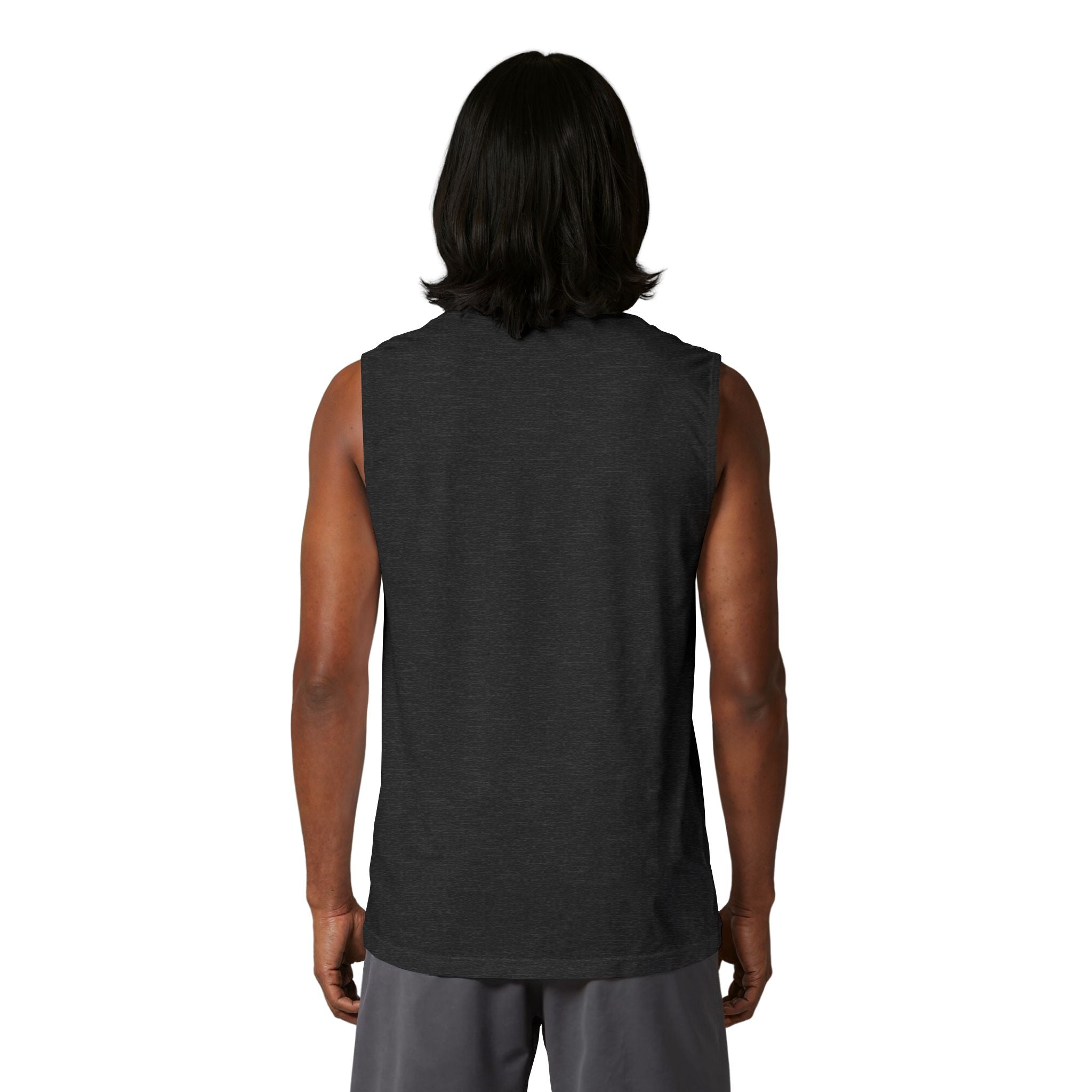 Fast Food Cartoon Split-Panel Muscle Tank — 'Stop the' Graphic