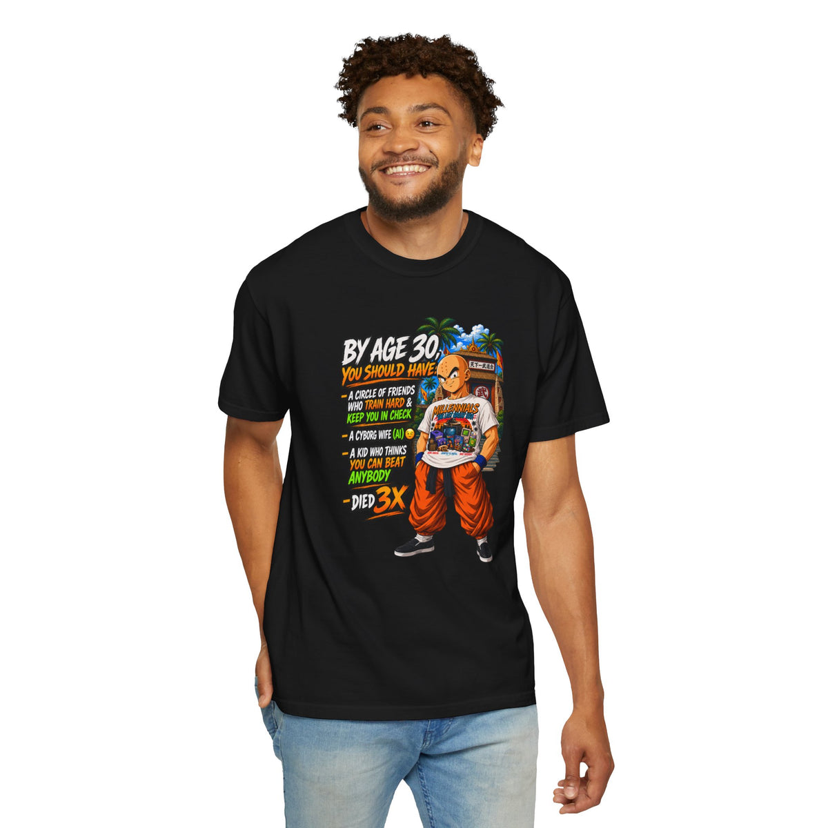 Krillin After 30 Bragging Rights — Anime Millennials Graphic Tee