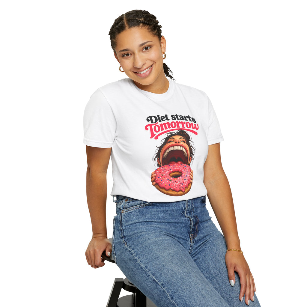 Diet Starts Tomorrow T-Shirt — Funny Donut Graphic Tee