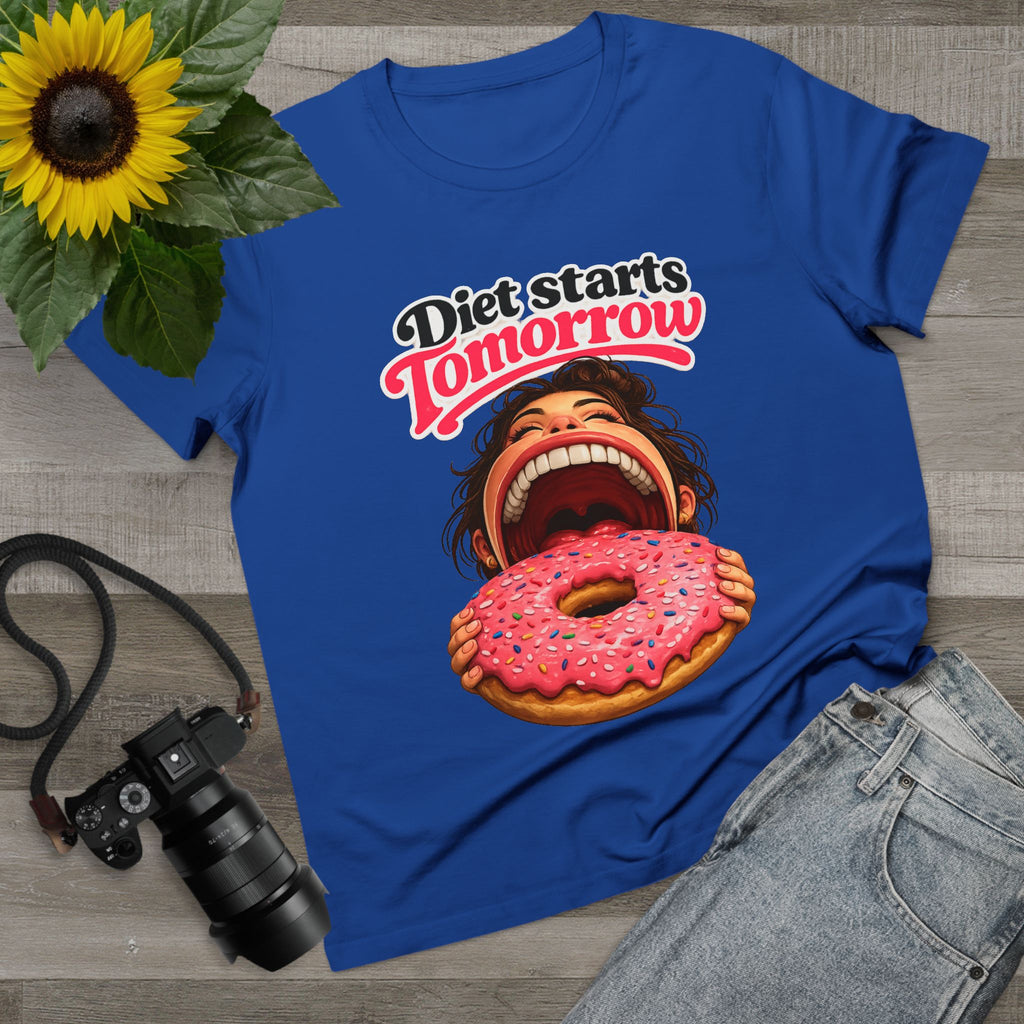 Diet Starts Tomorrow Women’s Tee — Funny Donut Graphic Shirt