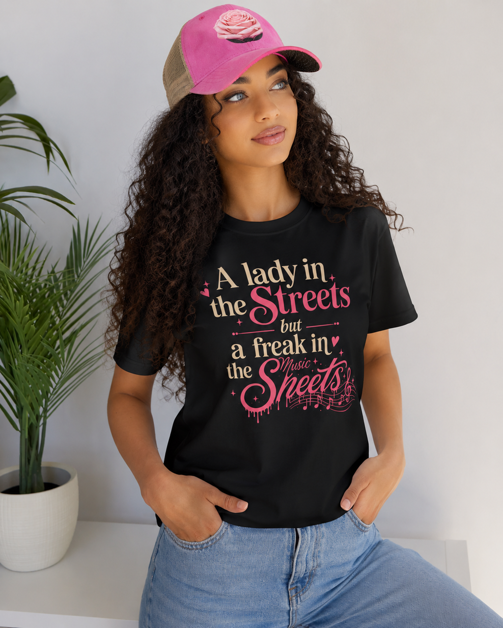 Lady in the Streets but a Freak in the Music Sheets T-Shirt — Flirty Funny Graphic Tee