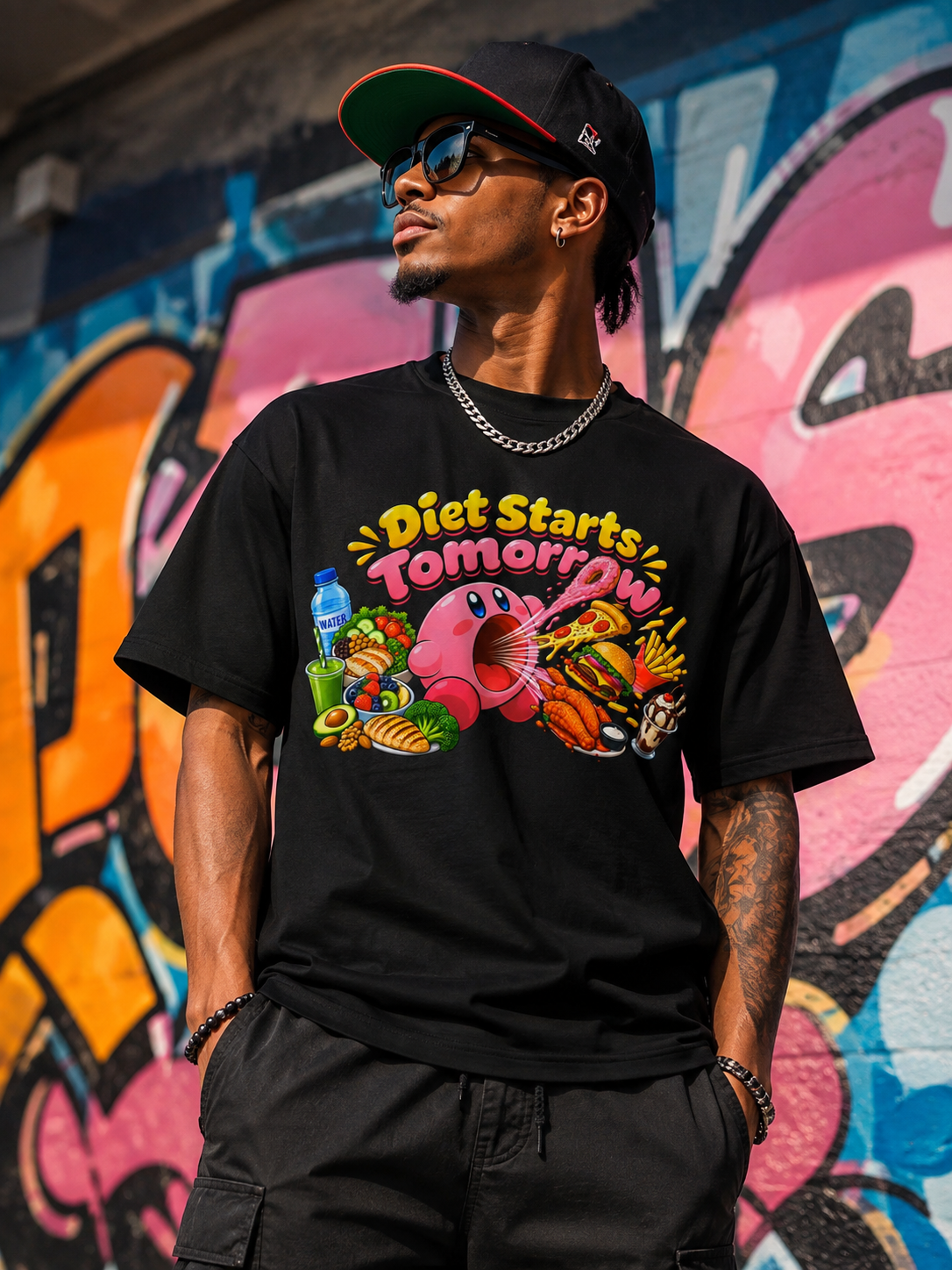 “Vacum” Diet Starts Tomorrow T-Shirt — Funny Food Graphic Tee