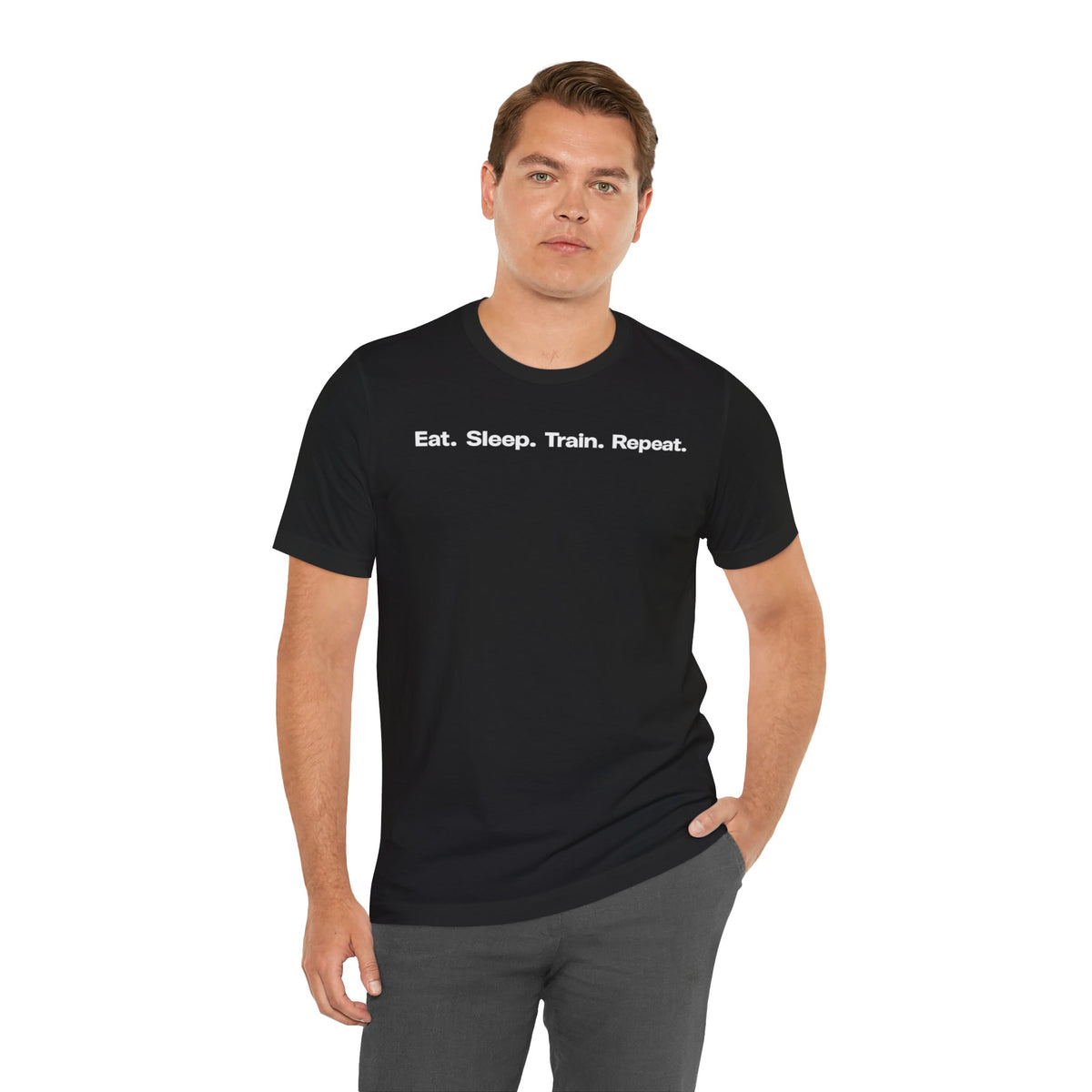 Eat. Sleep. Train. Repeat. Tee — Minimalist Music Symbols T‑Shirt