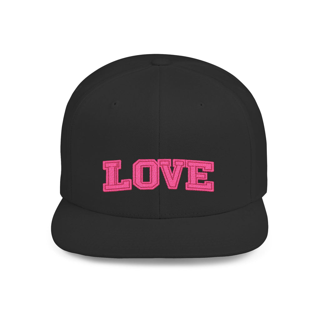 LOVE Pink Embroidered Snapback Hat