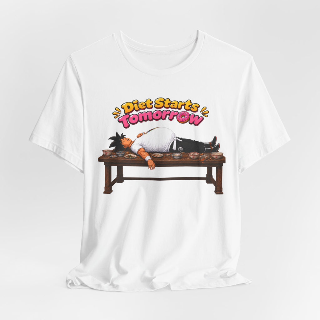 Goku Diet Starts Tomorrow T-Shirt — Funny Lazy Anime Graphic Tee