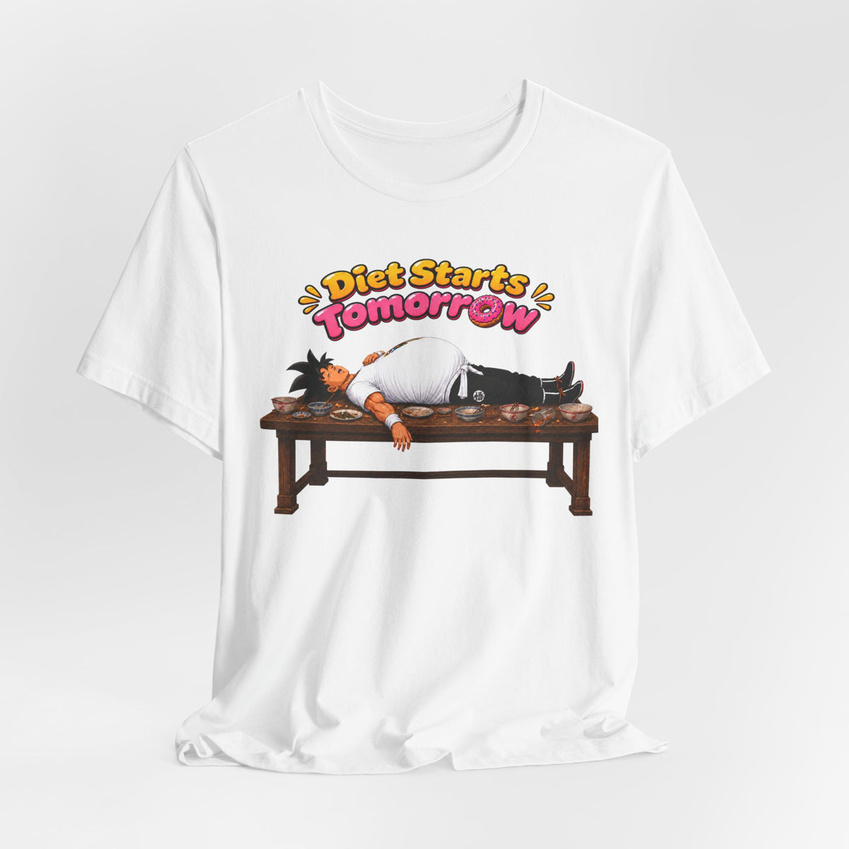 Goku Diet Starts Tomorrow T-Shirt — Funny Lazy Anime Graphic Tee