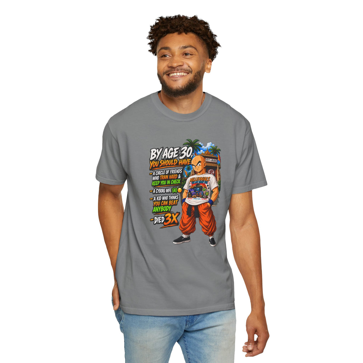 Krillin After 30 Bragging Rights — Anime Millennials Graphic Tee