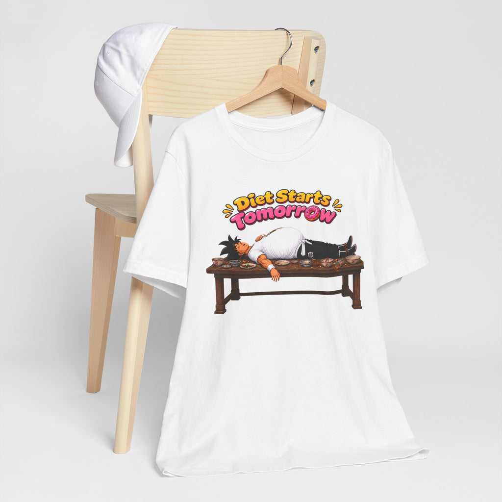 Goku Diet Starts Tomorrow T-Shirt — Funny Lazy Anime Graphic Tee