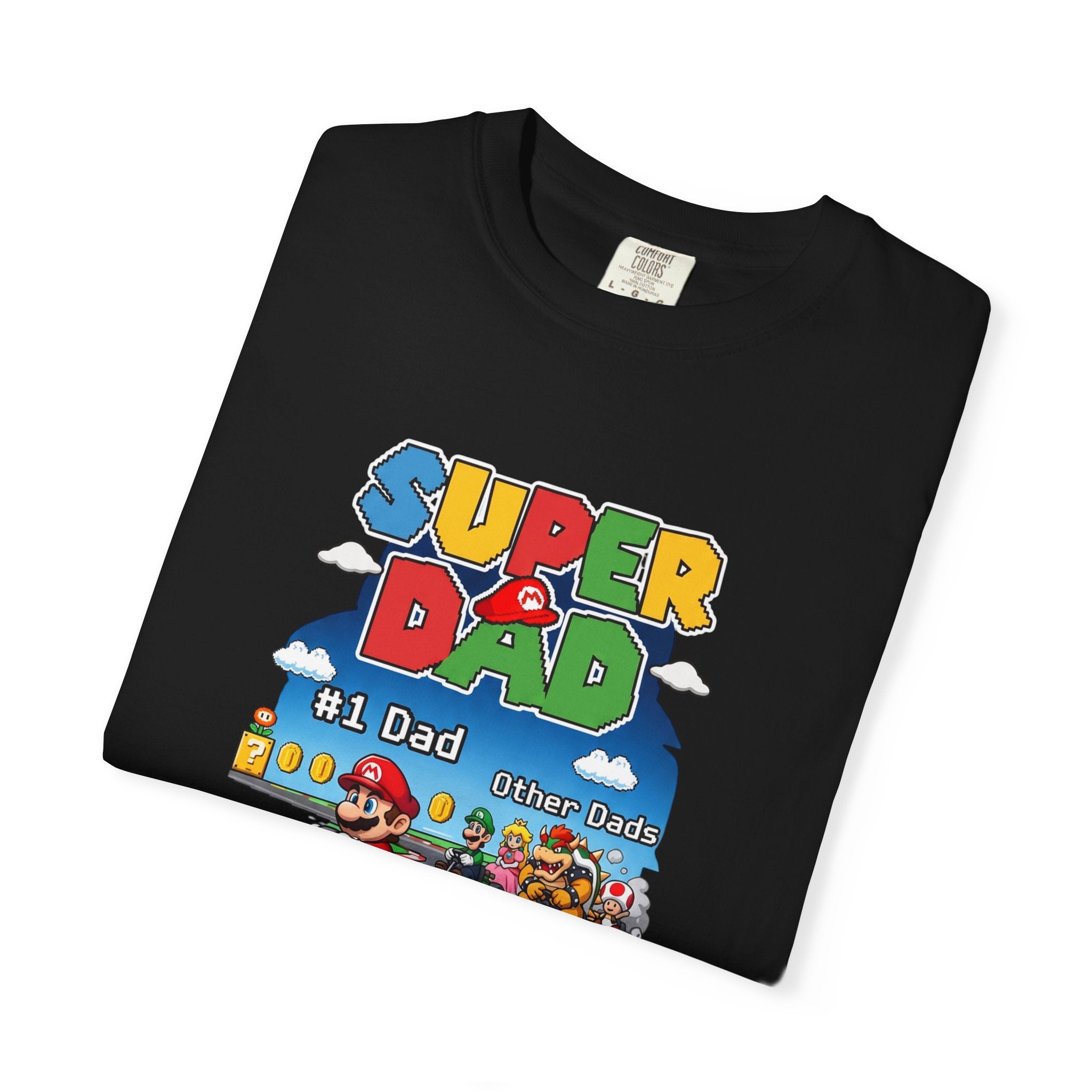 T-Shirt — "Super Dad" Retro Racing Gamer Tee (No.1 Dad)