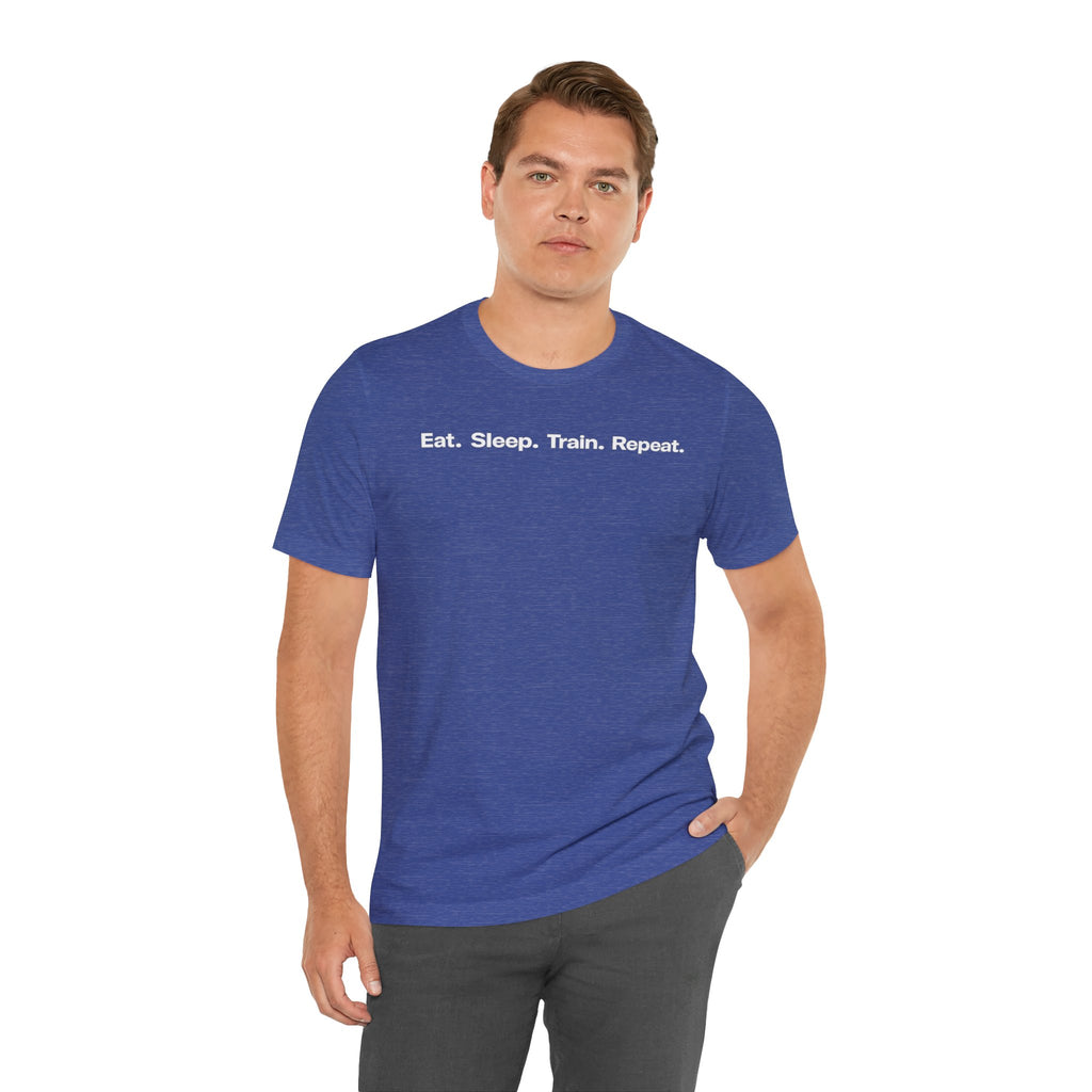 Eat. Sleep. Train. Repeat. Tee — Minimalist Music Symbols T‑Shirt