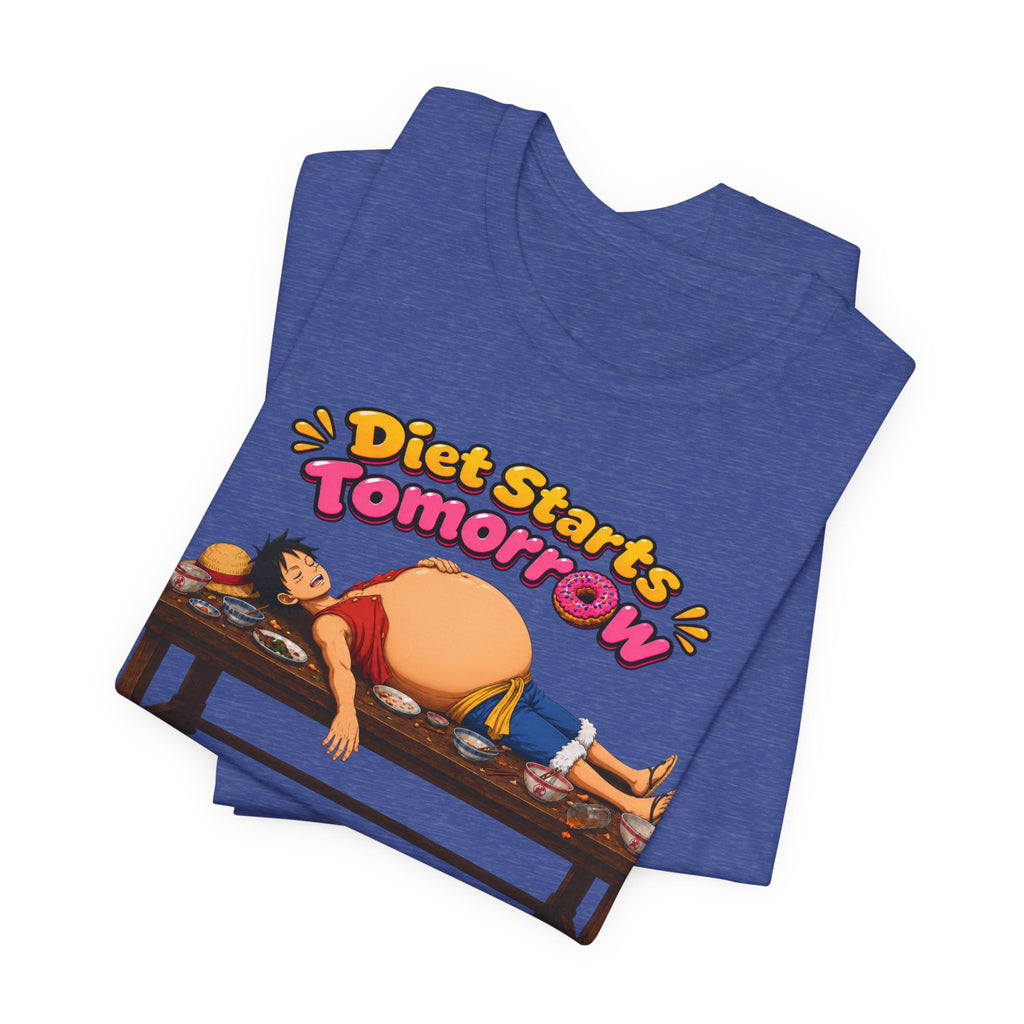 Luffy Diet Starts Tomorrow- Unisex Jersey Short Sleeve Tee