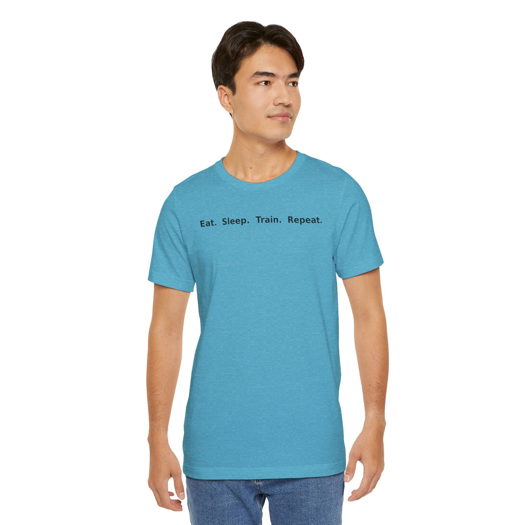 Eat. Sleep. Train. Repeat. Tee — Minimalist Music Symbols T‑Shirt