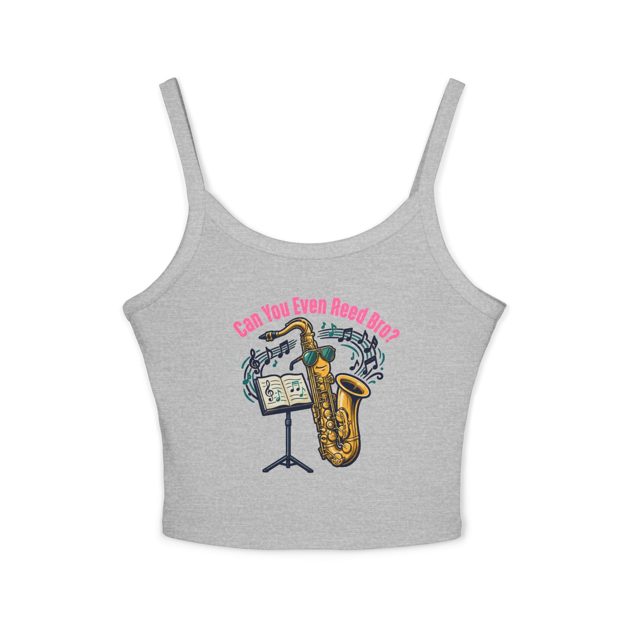 Saxophone Jazz Crop Tank — "Can You Even Reed Bro?" (W) - Music Lover Gift