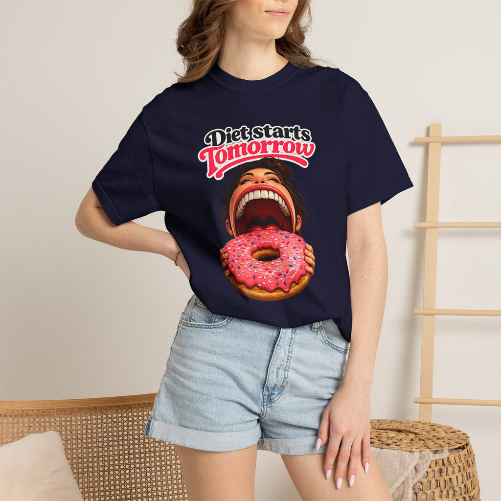 Diet Starts Tomorrow T-Shirt — Funny Donut Graphic Tee
