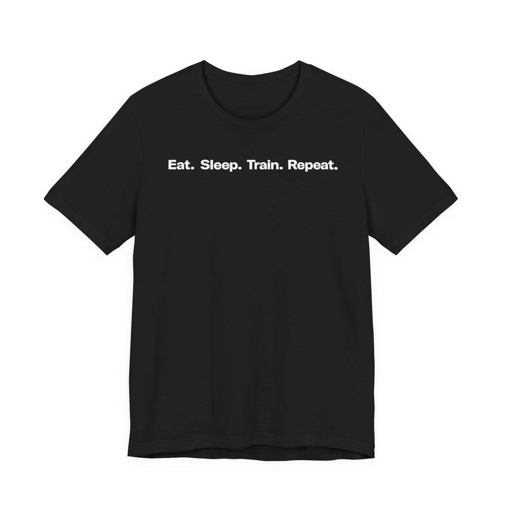 Eat. Sleep. Train. Repeat. Tee — Minimalist Music Symbols T‑Shirt