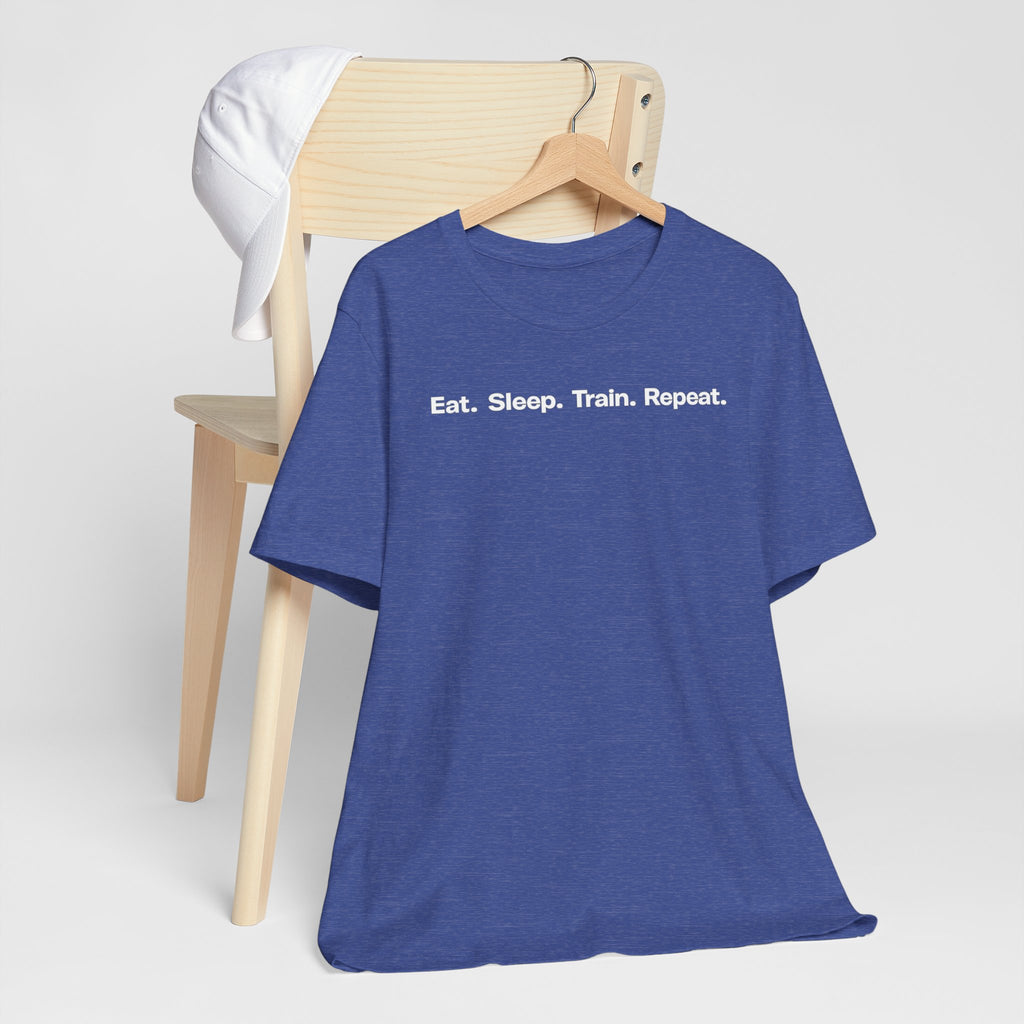 Eat. Sleep. Train. Repeat. Tee — Minimalist Music Symbols T‑Shirt
