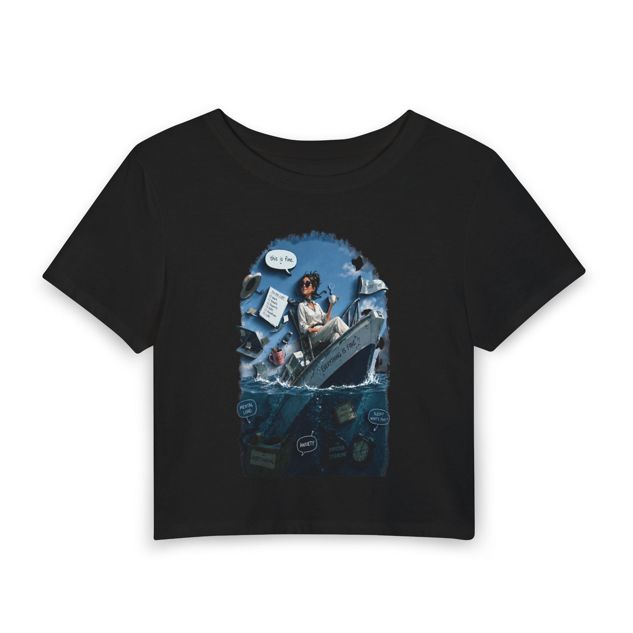“I got this” Baby Tee — 'Staying Afloat' Vintage Fisherman Graphic Tee