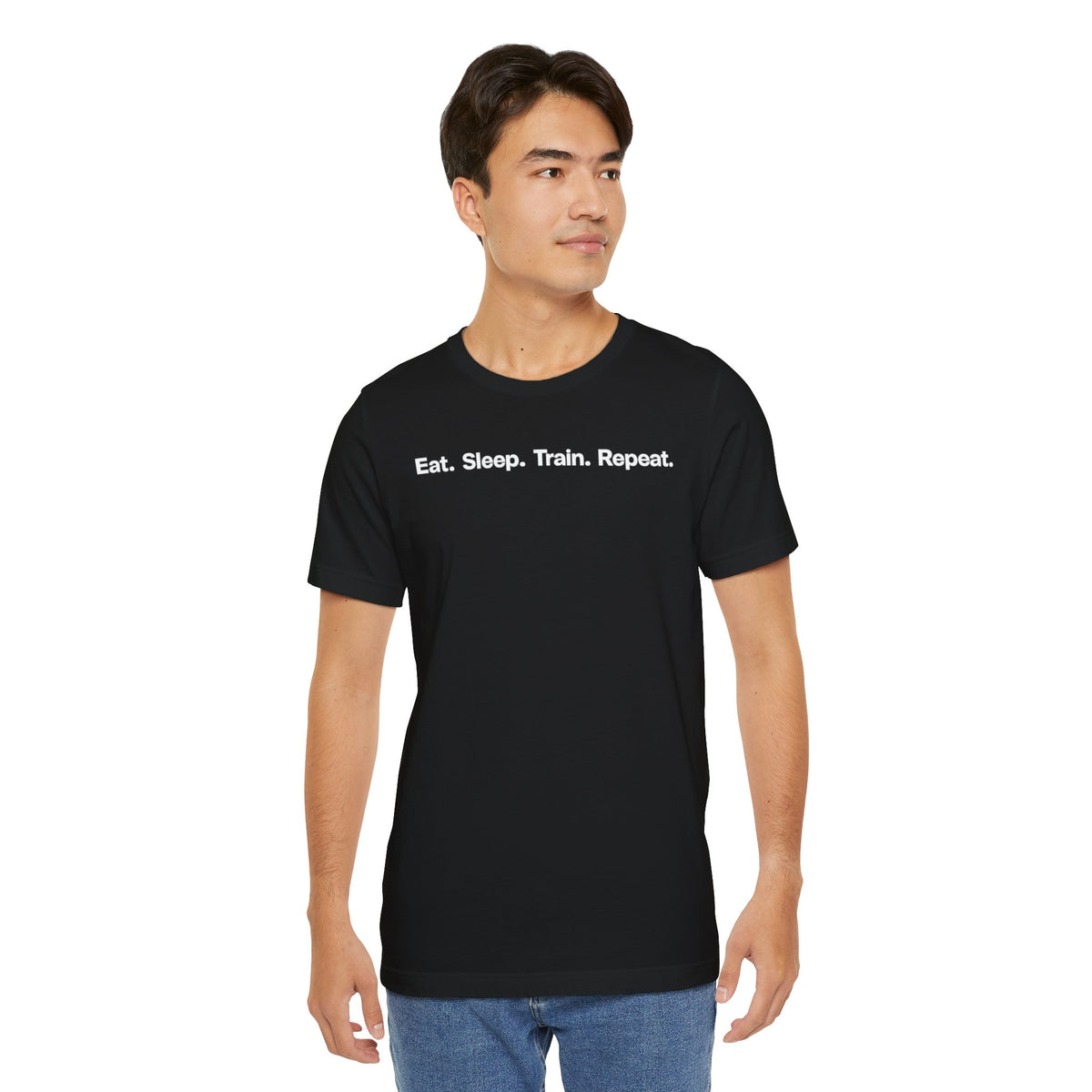 Eat. Sleep. Train. Repeat. Tee — Minimalist Music Symbols T‑Shirt
